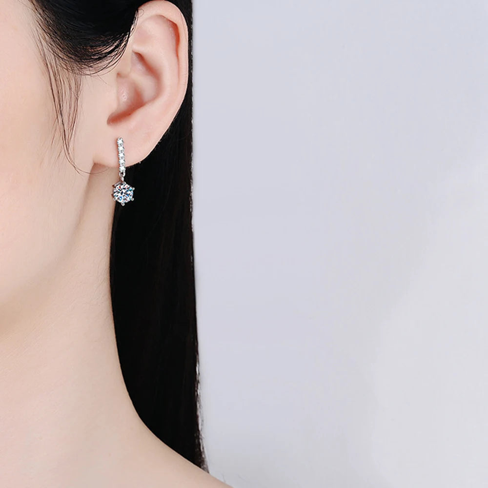 CDL Round Cut Drop Earrings