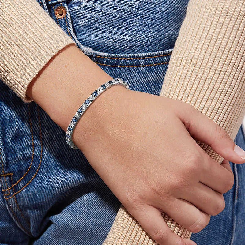 CDL Blue & White Tennis Bracelets