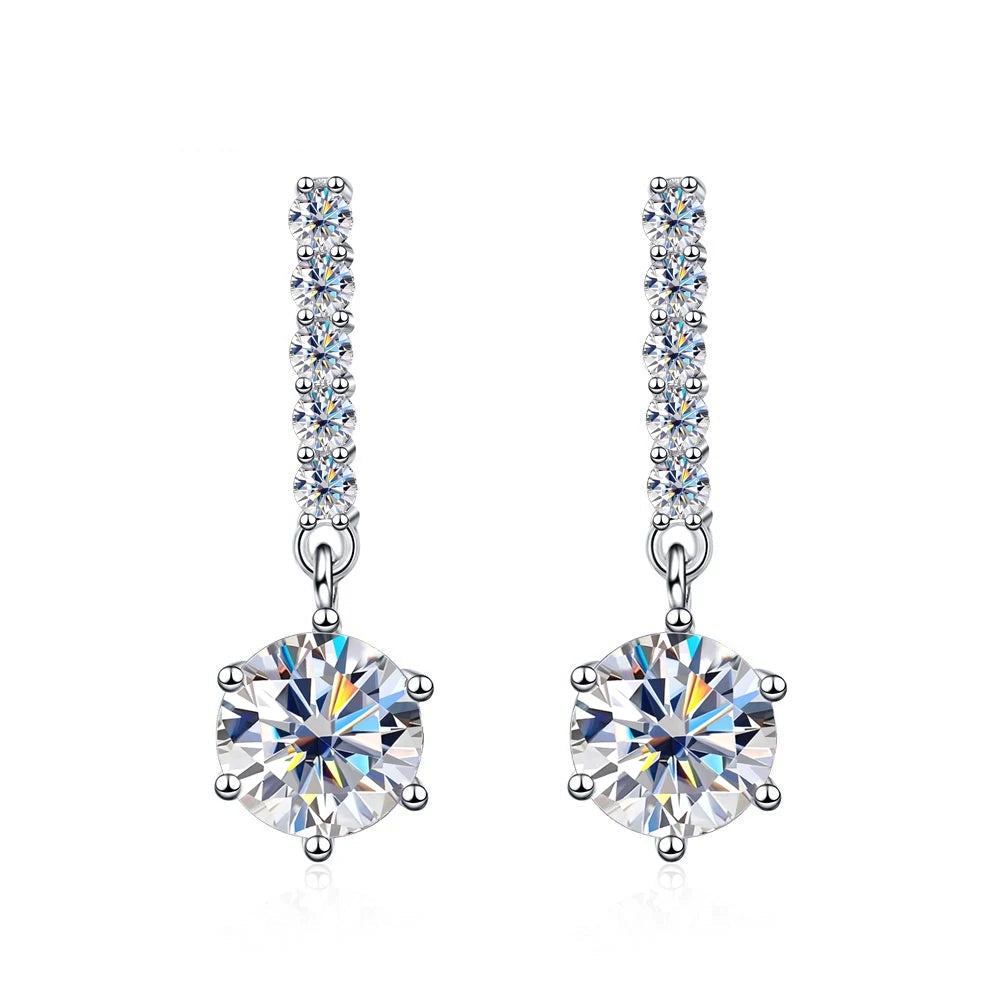 CDL Round Cut Drop Earrings