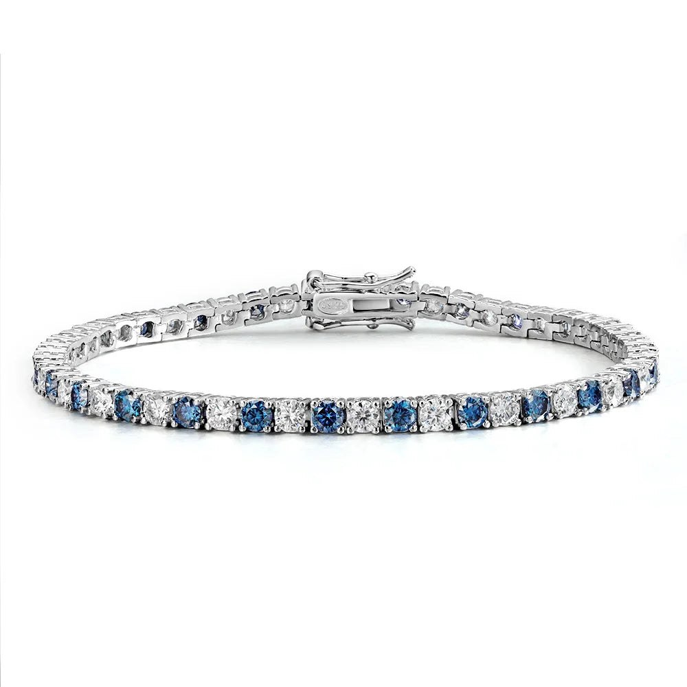 CDL Blue & White Tennis Bracelets