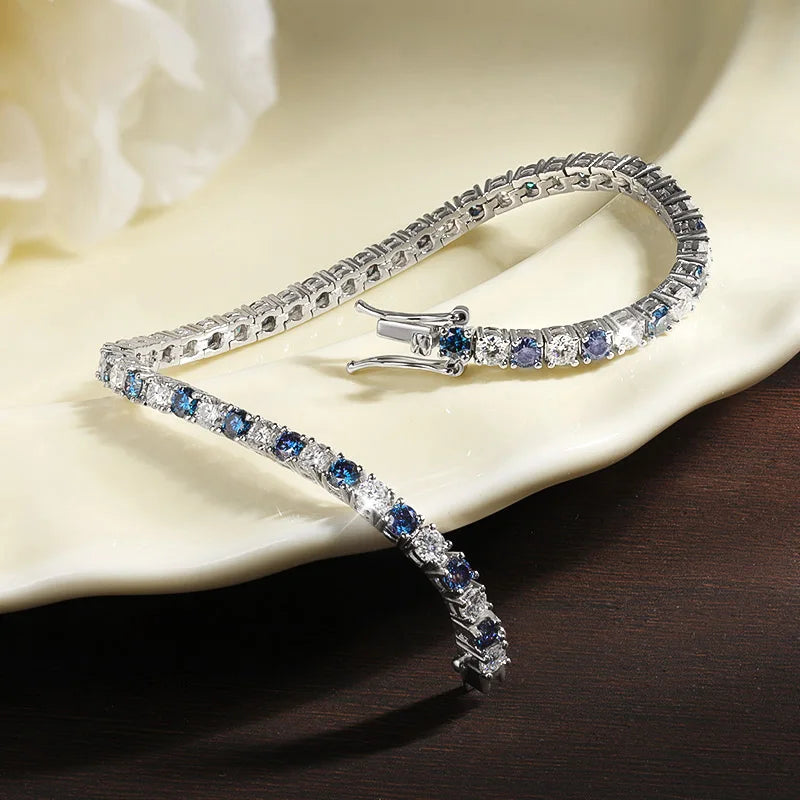 CDL Blue & White Tennis Bracelets