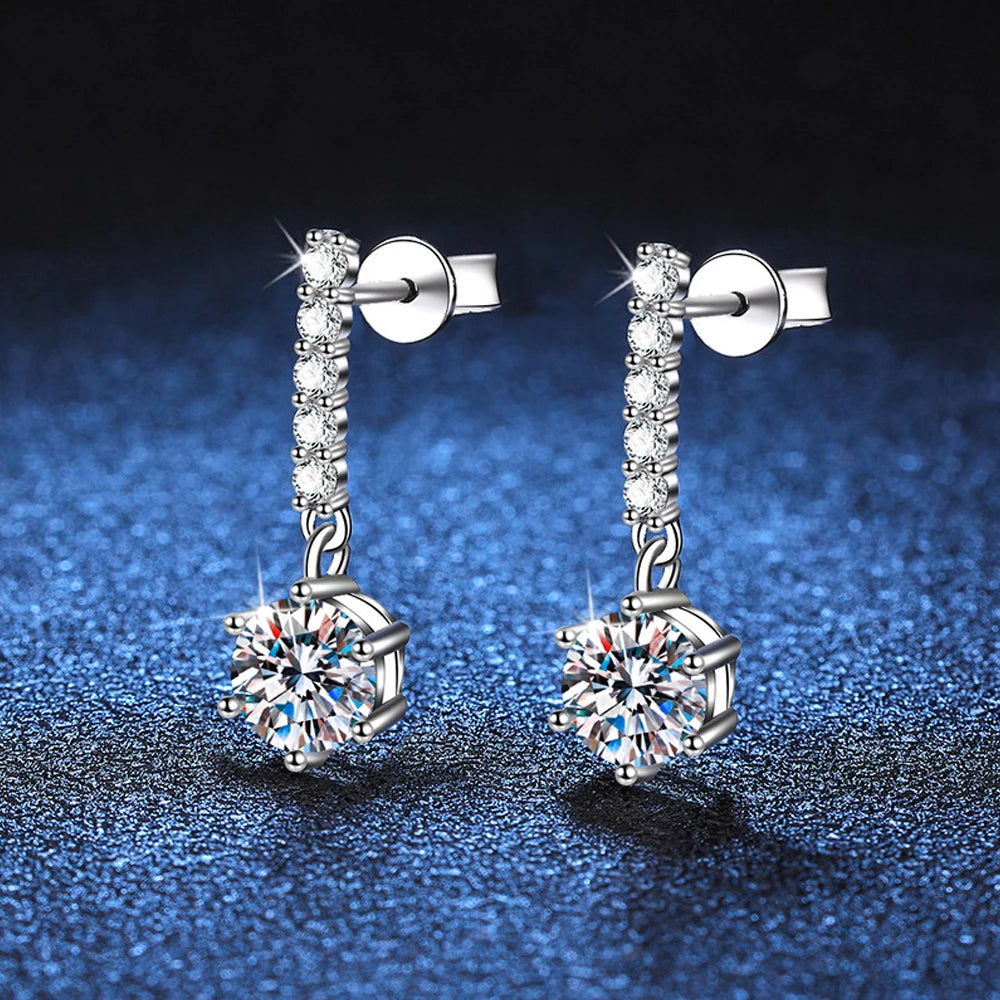 CDL Round Cut Drop Earrings